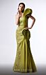 MNM Couture G1712 Pleated Overskirt Asymmetric One-Shoulder Dress