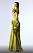 MNM Couture G1712 Pleated Overskirt Asymmetric One-Shoulder Dress