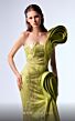 MNM Couture G1712 Pleated Overskirt Asymmetric One-Shoulder Dress