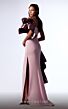 MNM Couture G1713 Side Drape Asymmetric Neck Dress