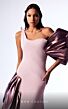MNM Couture G1713 Side Drape Asymmetric Neck Dress