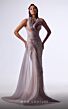 MNM Couture G1714 Side Tail Sheer Back Draped Dress