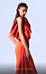 MNM Couture G1718 Ruffle Side Streamer Asymmetric Neck Dress