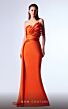 MNM Couture G1719 Strapless Pleated Bodice Side Streamer Dress
