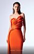 MNM Couture G1719 Strapless Pleated Bodice Side Streamer Dress