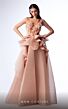 MNM Couture G1723 Illusion Jewel Neck Ruffle Waist Dress