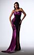 MNM Couture G1730 High Slit Strapless Metallic Dress