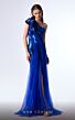 MNM Couture G1731 High Slit Ruched One Shoulder Dress