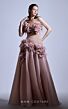 MNM Couture G1737 3D Flowers Drop Waist Off The Shoulder Dress