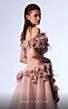 MNM Couture G1737 3D Flowers Drop Waist Off The Shoulder Dress