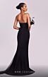 MNM Couture G1800 Ruffle Neck Sheer Overskirt Dress