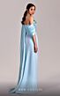 MNM Couture G1804 Draped One-Shoulder Cape Sleeve Dress