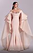 MNM Couture G1814 Ruffle Sleeve Beaded Off-The-Shoulder Dress