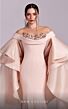 MNM Couture G1814 Ruffle Sleeve Beaded Off-The-Shoulder Dress