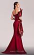 MNM Couture G1832 Ruffled Asymmetric Neck Side Drape Dress