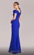 MNM Couture G1833 High Slit Asymmetric Neck Pleated Accent Dress