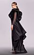 MNM Couture G1835 Ruffle Sleeve Pick-Up Skirt Beaded Dress