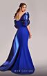 MNM Couture G1840 Side Overskirt Metallic Off-The-Shoulder Dress