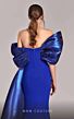 MNM Couture G1840 Side Overskirt Metallic Off-The-Shoulder Dress
