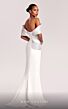MNM Couture G1841 Asymmetric Draped Off-The-Shoulder Dress
