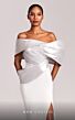 MNM Couture G1841 Asymmetric Draped Off-The-Shoulder Dress