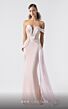 MNM Couture G1900 Side Streamer Asymmetric Off-The-Shoulder Dress