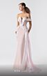 MNM Couture G1900 Side Streamer Asymmetric Off-The-Shoulder Dress
