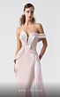 MNM Couture G1900 Side Streamer Asymmetric Off-The-Shoulder Dress