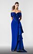 MNM Couture G1905 Side Overskirt Layered Off-The-Shoulder Dress