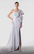 MNM Couture G1907 Cutout Draped Sleeve Pleated Side Tail Dress