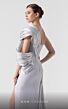 MNM Couture G1907 Cutout Draped Sleeve Pleated Side Tail Dress