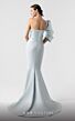 MNM Couture G1911 Draped Bodice Asymmetric Neck Dress