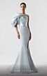 MNM Couture G1911 Draped Bodice Asymmetric Neck Dress