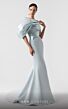 MNM Couture G1911 Draped Bodice Asymmetric Neck Dress