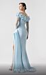 MNM Couture G1915 Pleated Overskirt Sheer Neck Beaded Dress