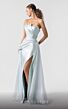 MNM Couture G1923 Side Slit Pleated Strapless Dress