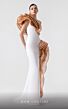MNM Couture G1925 Ruffled One-Shoulder High Slit Dress