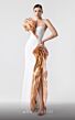 MNM Couture G1925 Ruffled One-Shoulder High Slit Dress