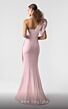 MNM Couture G1926 Beaded Asymmetric Neck Draped Bodice Dress