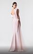 MNM Couture G1929 Side Streamer Asymmetric Pleated Neck Dress