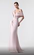 MNM Couture G1929 Side Streamer Asymmetric Pleated Neck Dress