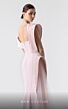 MNM Couture G1929 Side Streamer Asymmetric Pleated Neck Dress