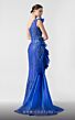 MNM Couture G1933 Side Slit Ruffled Asymmetric Neck Dress