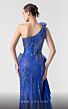 MNM Couture G1933 Side Slit Ruffled Asymmetric Neck Dress