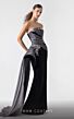 MNM Couture G1938 Strapless Side Slit Overskirt Dress