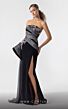 MNM Couture G1938 Strapless Side Slit Overskirt Dress
