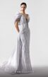 MNM Couture G1939 Off-The-Shoulder Plunging Neck Overskirt Dress
