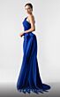 MNM Couture G1941 Pleated Overskirt Asymmetric Neck Dress