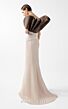 MNM Couture G2000 Crumbcatcher Neck Draped Bodice Gold Dress