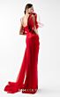 MNM Couture G2001 Draped Skirt Ruffle Neck Red Dress